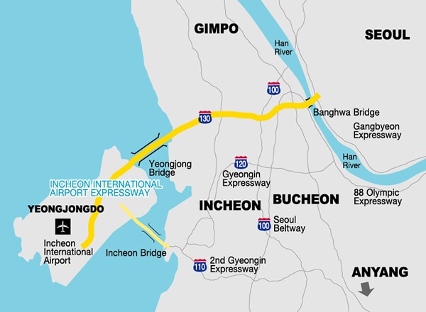 Incheon Grand Bridge map