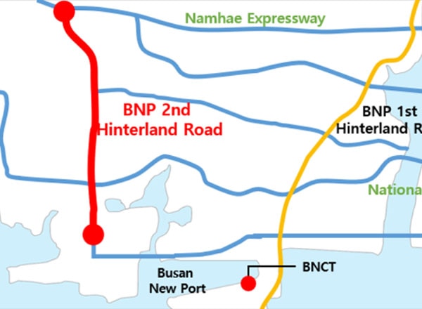 Gwangju Second Beltway Section 1 map