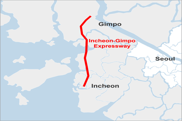 Gwangju Second Beltway Section 1 map